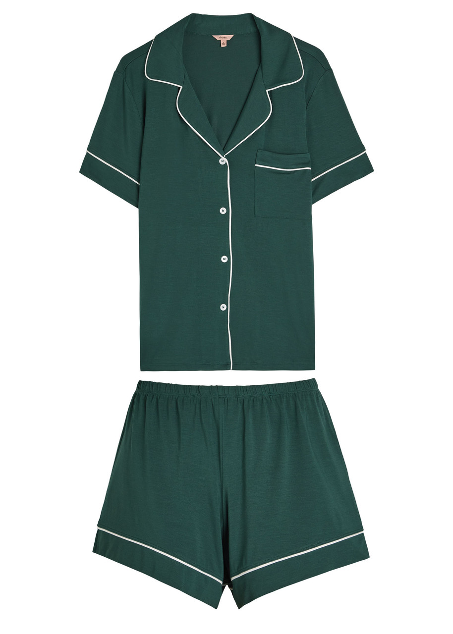 Eberjey Gisele Jersey Pyjama Set In Green