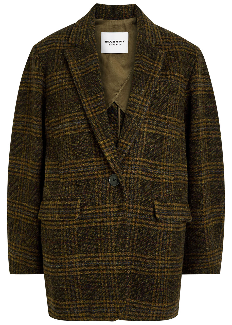 Isabel Marant Étoile Gesina Plaid Wool Jacket In Brown