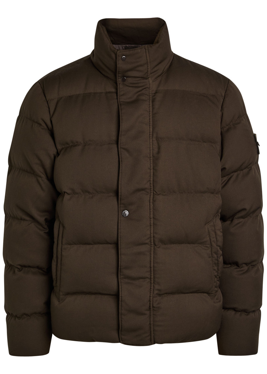 Stone Island Ghost Wool Puffer Jacket - Dark Brown - XL