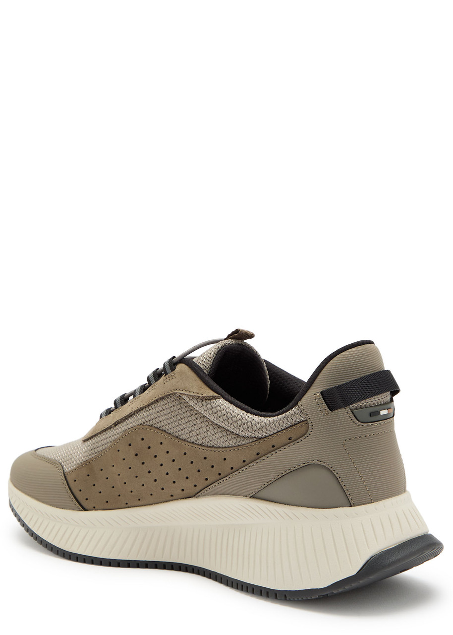 Hugo Boss Boss Evo Panelled Mesh Sneakers In Brown
