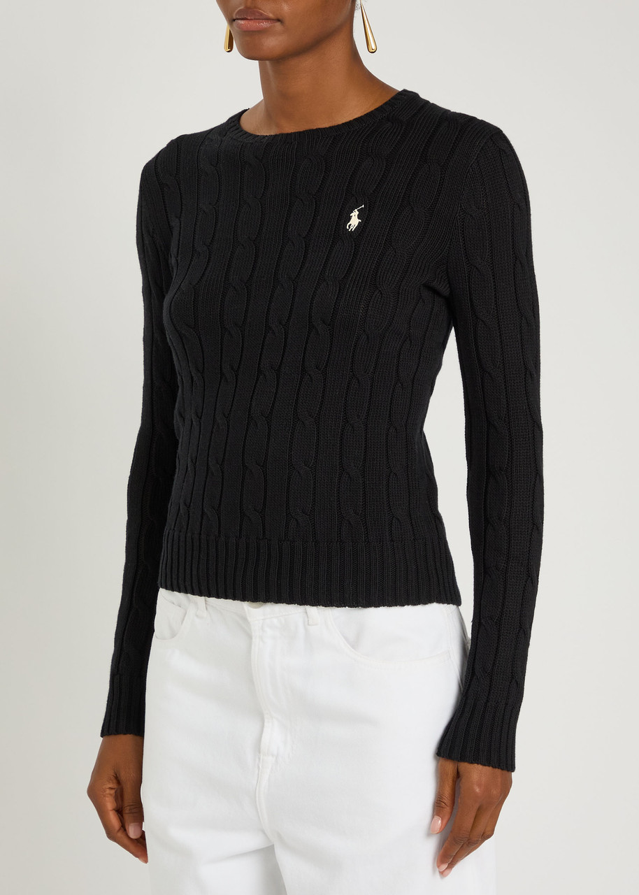 Polo Ralph Lauren Maglione In Misto Lana Nera Donna In Black