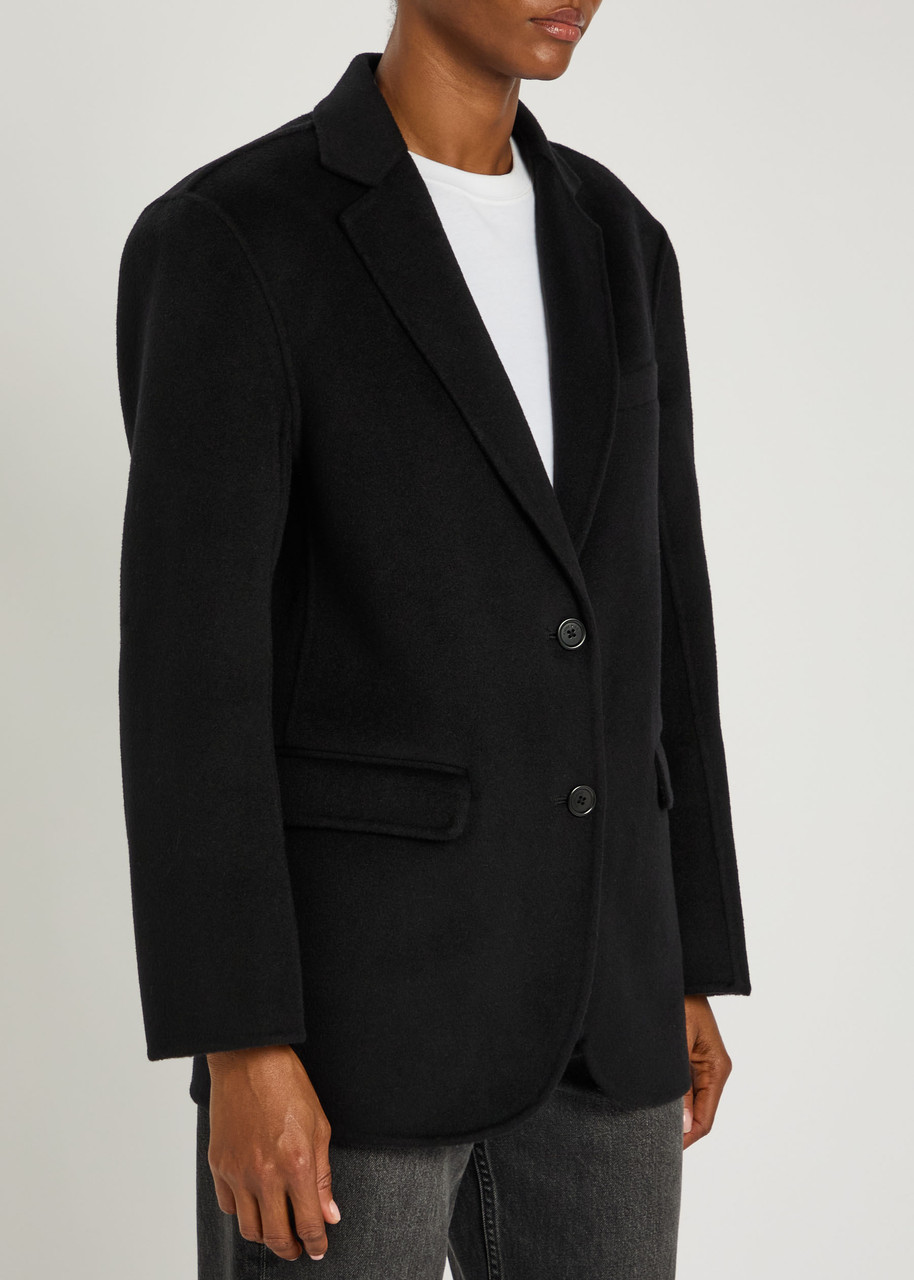 Anine Bing Quinn Wool And Cashmere-blend Blazer In Black