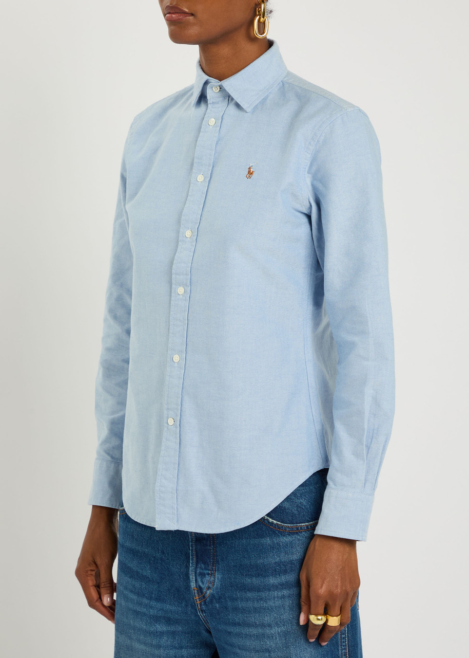 Polo Ralph Lauren Long Sleeve Linen Shirt Harbor Island Blue For Women