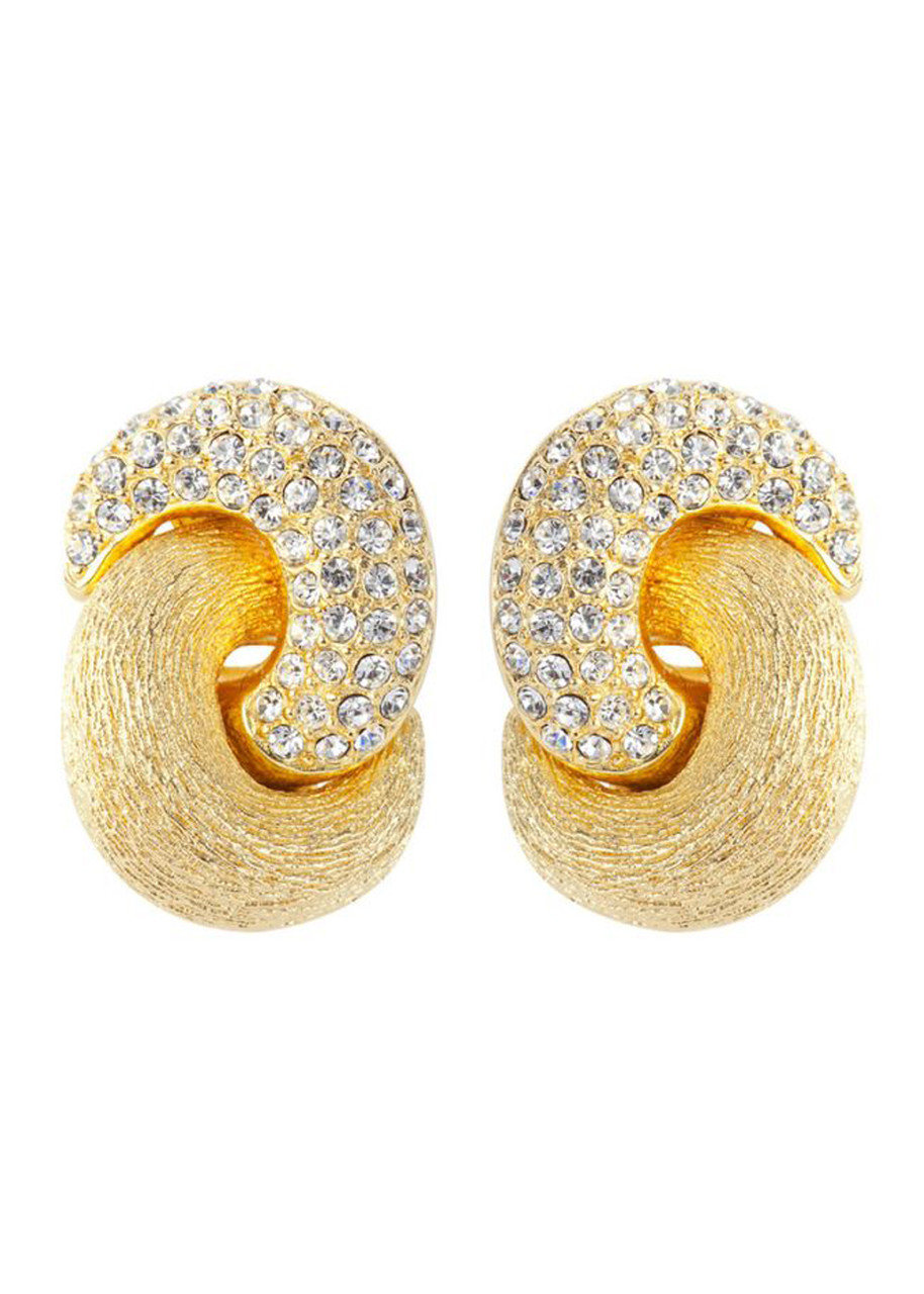 Susan Caplan 1980s Vintage Christian Dior Love Knot Clip-on Earrings - Gold - One Size