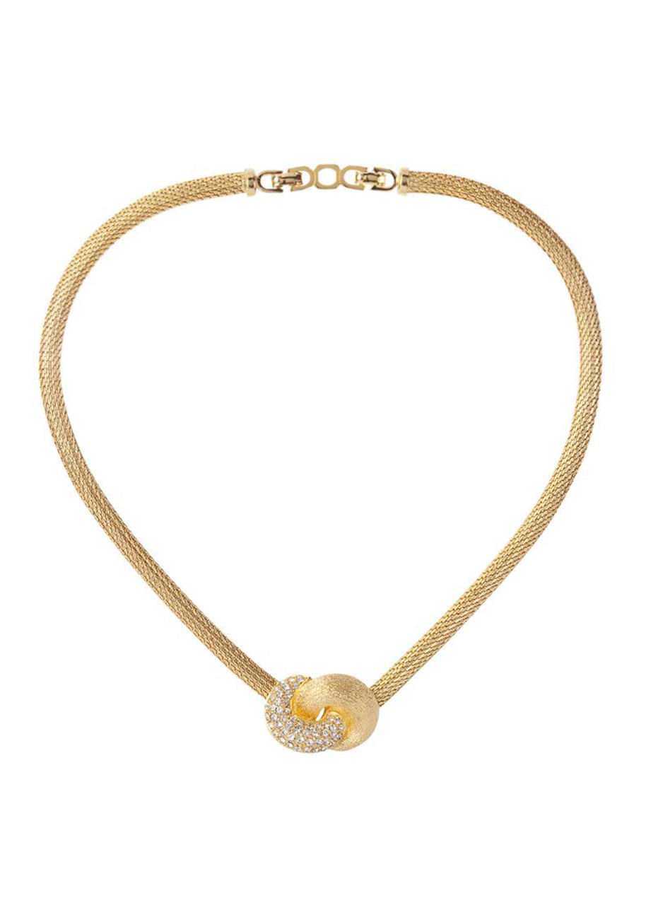 Susan Caplan 1980s Vintage Christian Dior Love Knot Necklace - Gold - One Size