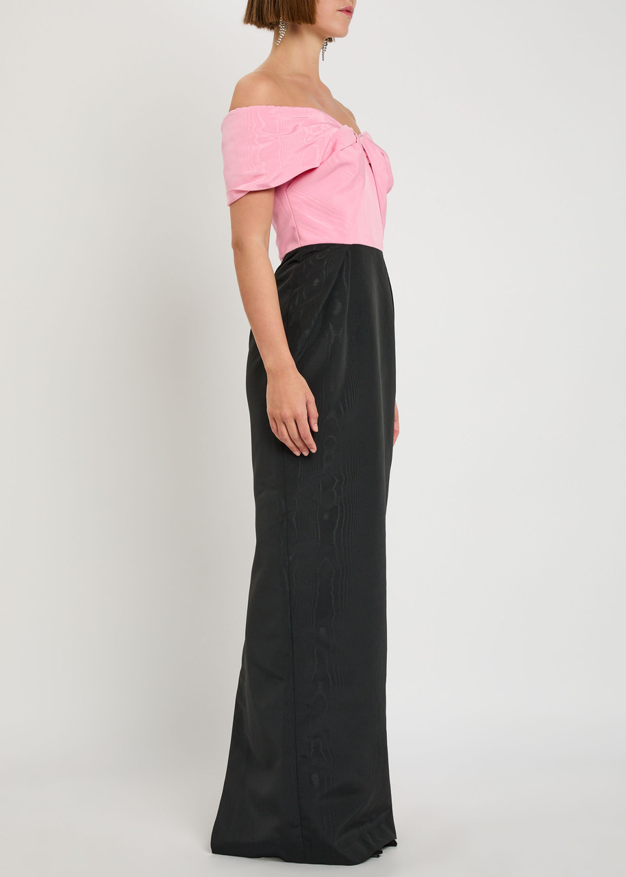 Rebecca Vallance Amaro Off-the-shoulder Taffeta Maxi Dress In Black