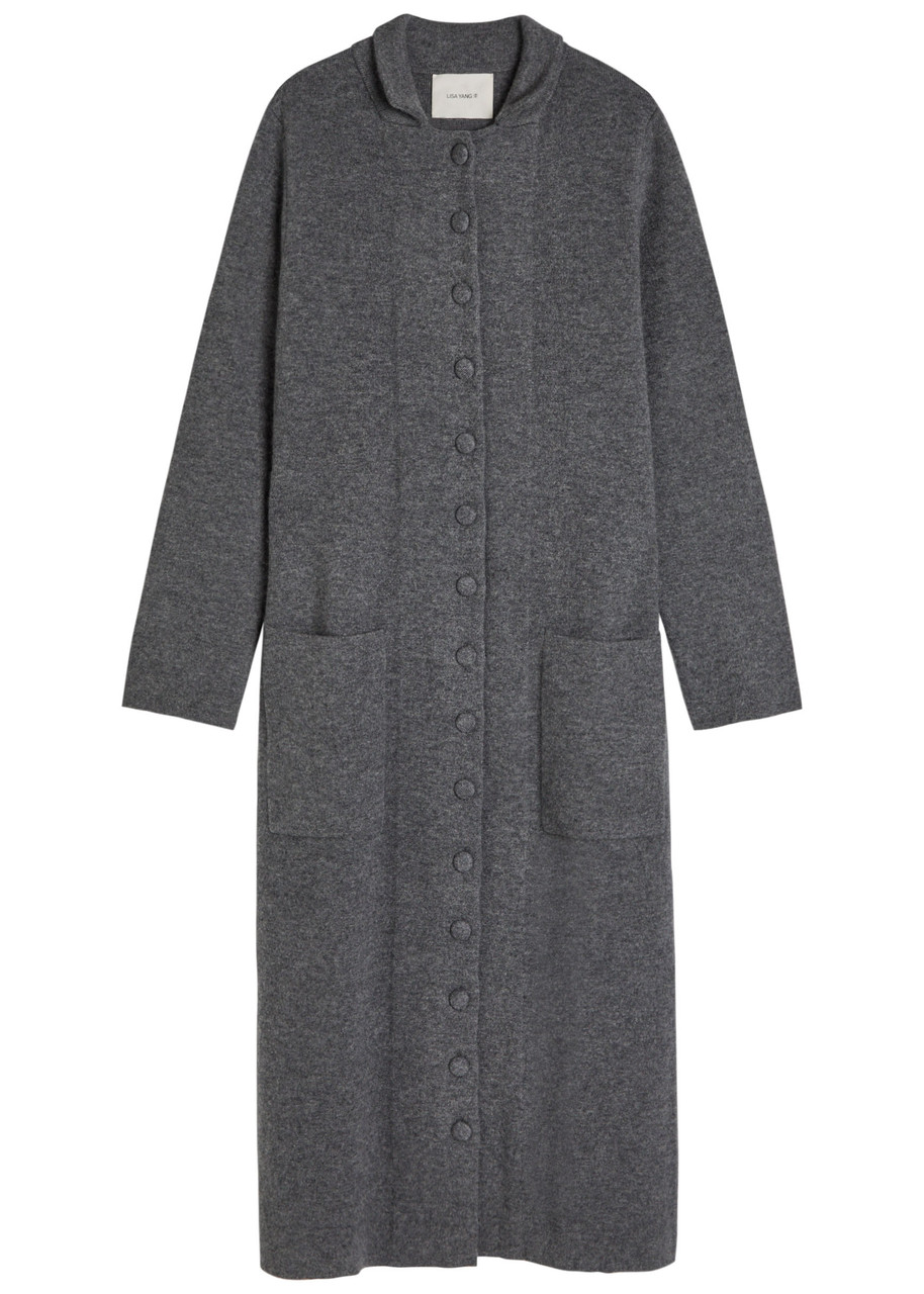Lisa Yang Rhea Cashmere Cardigan Coat In Gray