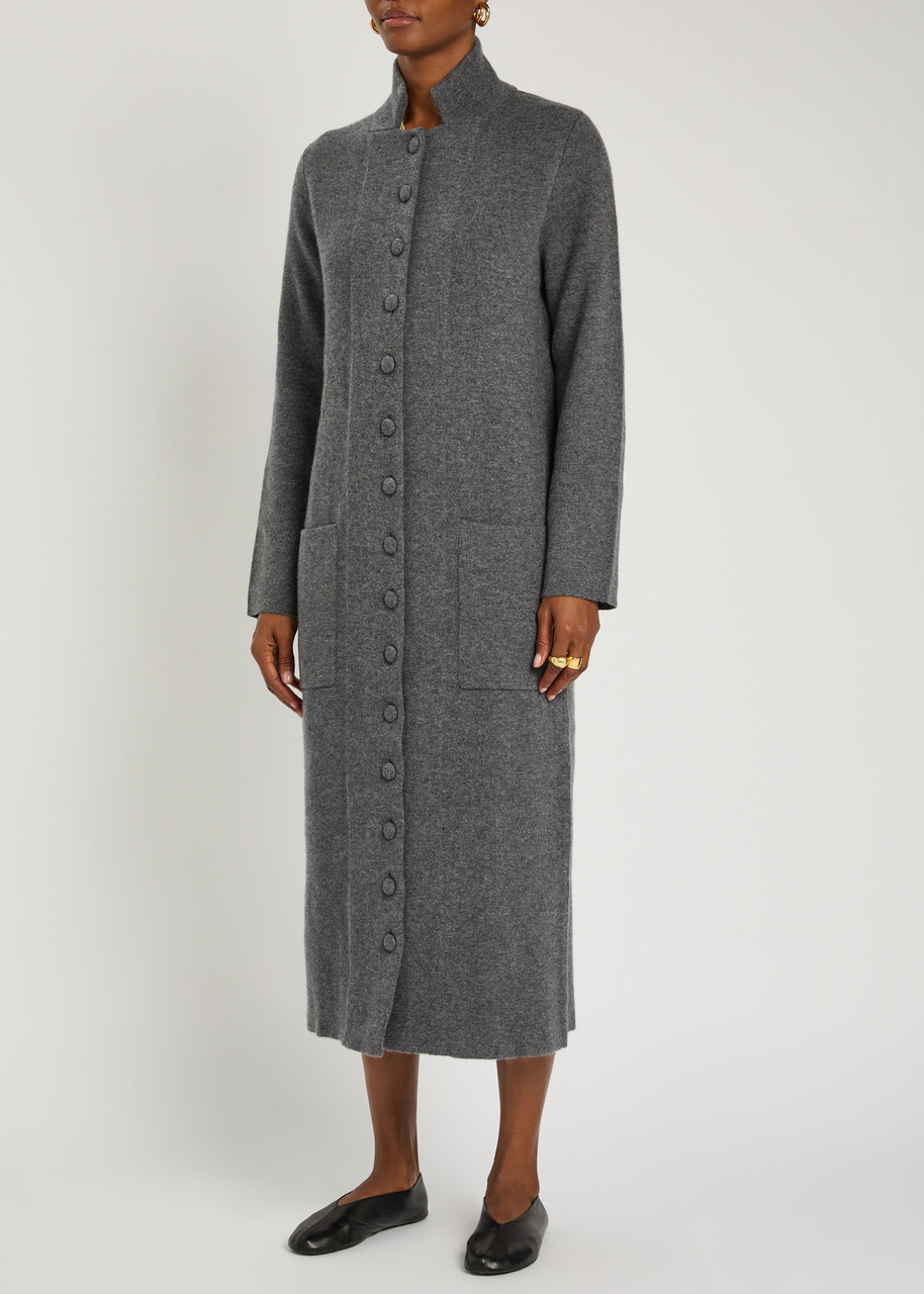Lisa Yang Rhea Cashmere Cardigan Coat In Gray