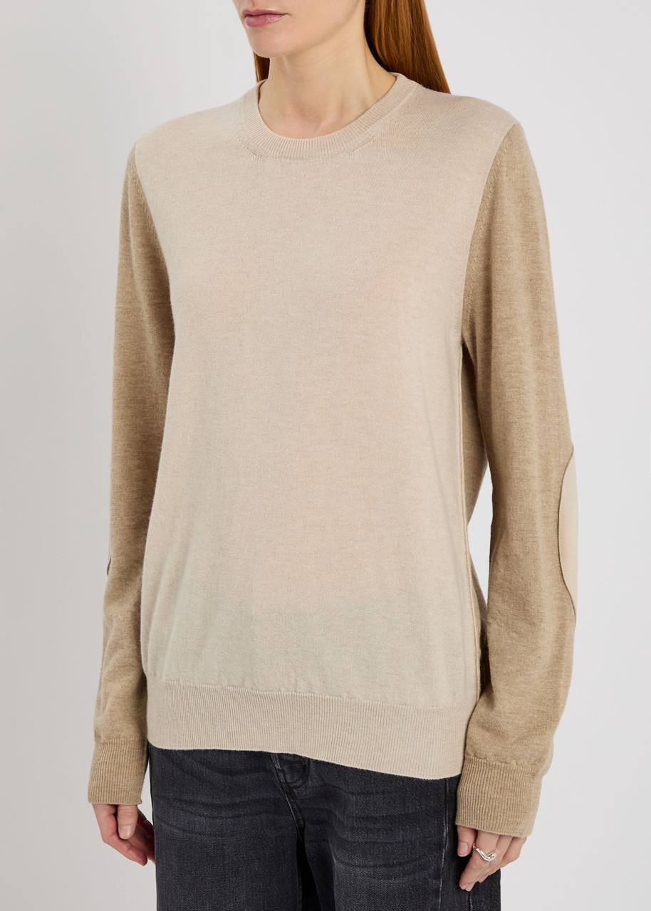 Maison Margiela Panelled Wool Jumper In Neutral