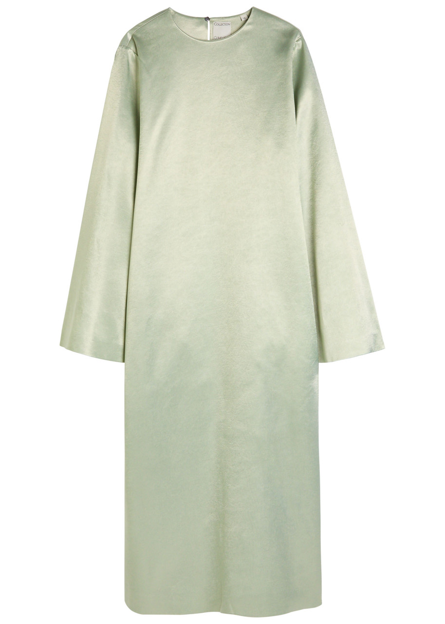 Calvin Klein Alba Satin Midi Dress In Multi