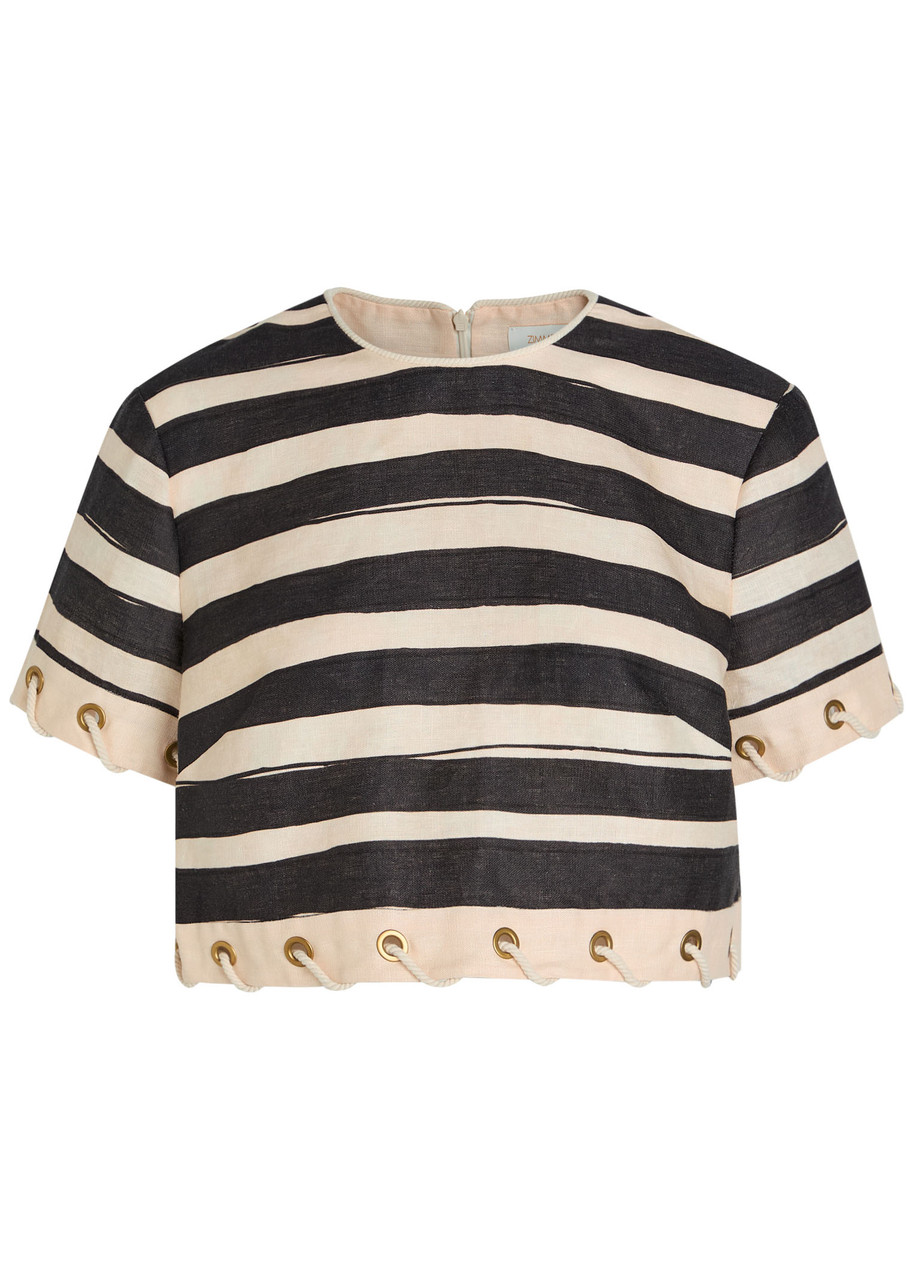 Zimmermann Rebellion Stripe Rope Top In Black Stripe In Black