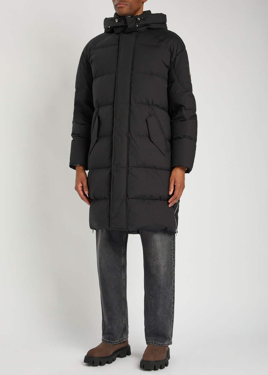 Moose Knuckles Everest Long Shell Puffer Coat In Black