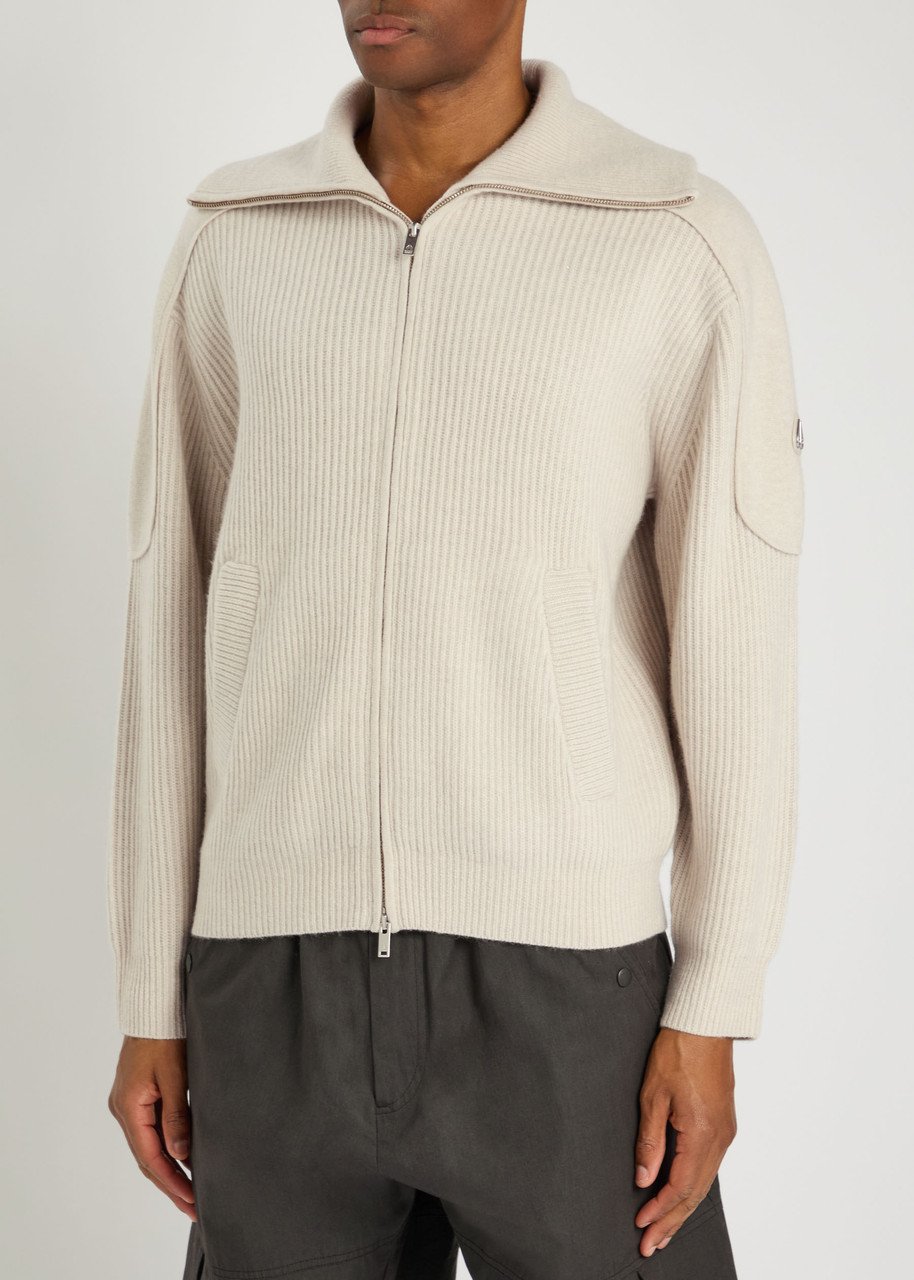 Moose Knuckles Colson Ribbed Wool Sweatshirt In Brown