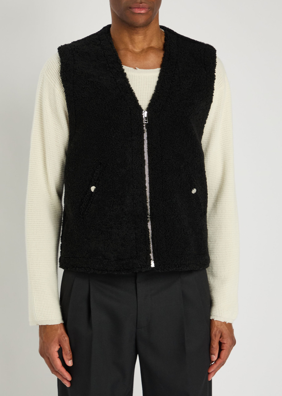 Second / Layer Second Layer Sherpa Shearling Vest In Black