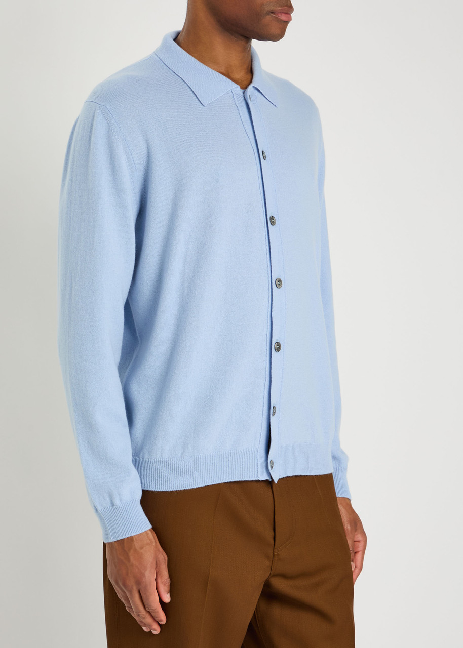 Second / Layer Second Layer Frankie Button Down Wool-blend Cardigan In Blue