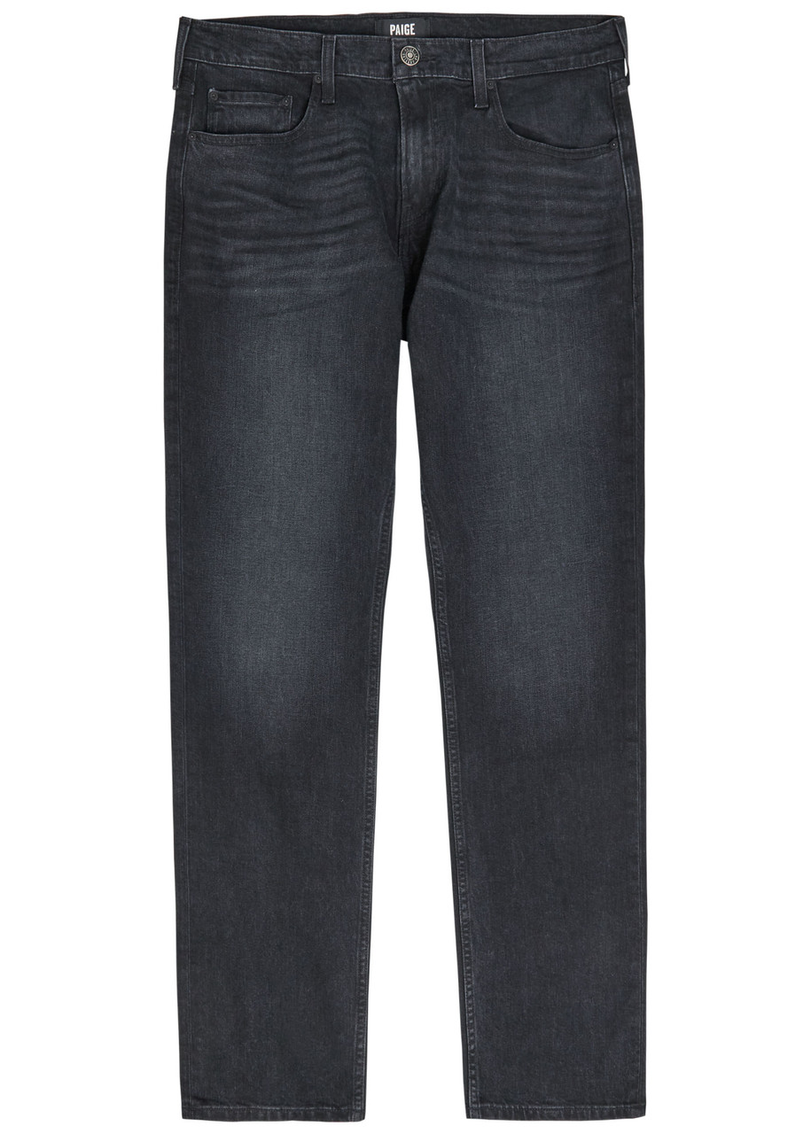 Paige Federal Slim Straight-leg Denim Jeans In Black