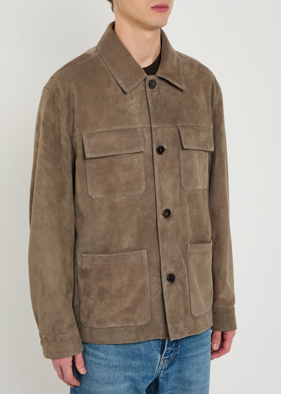 Frame Chore Suede Overshirt - Taupe - L 