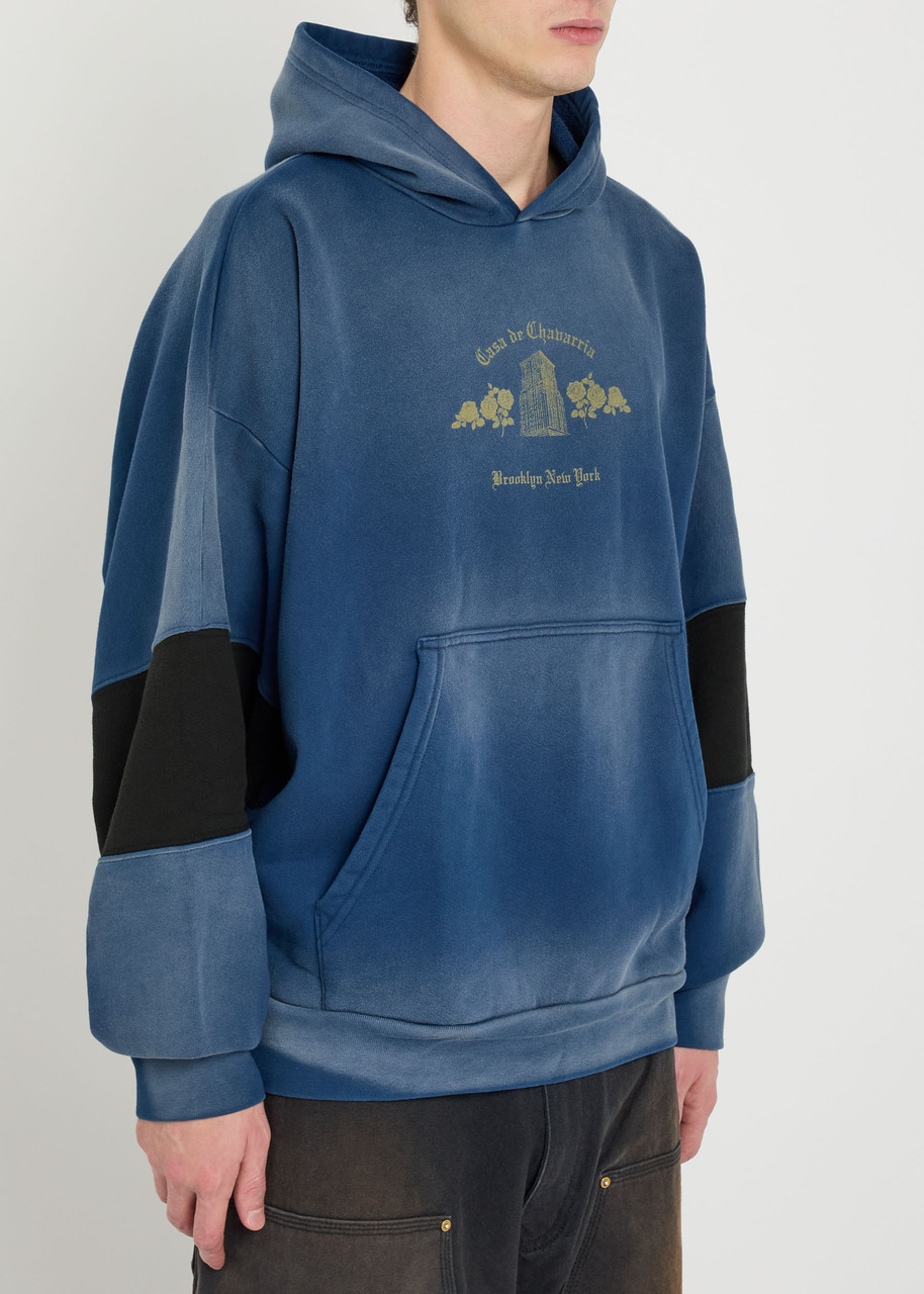 Willy Chavarria Casa De Chavarria Hooded Cotton Sweatshirt In Blue