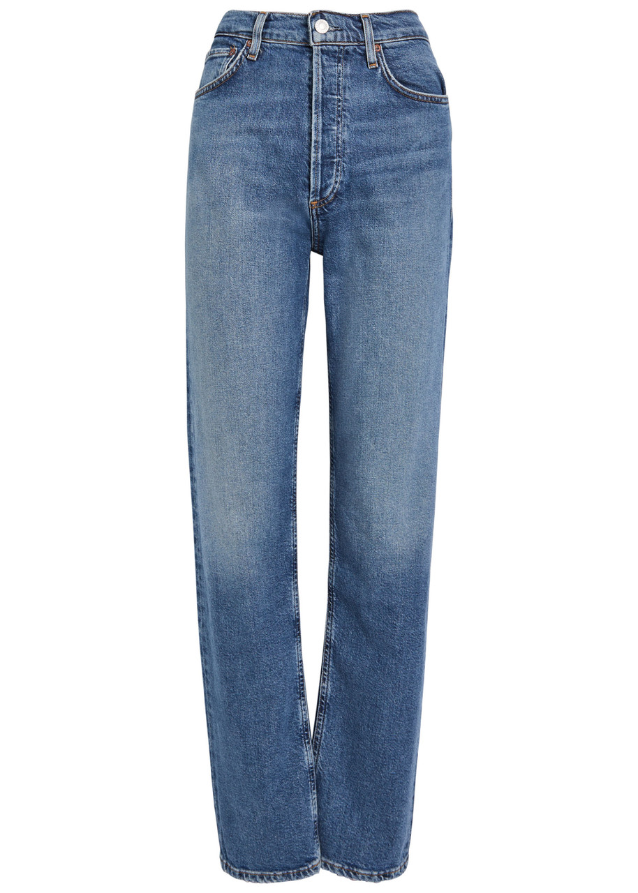 Agolde 90s Pinch Waist Straight-leg Jeans In Blue