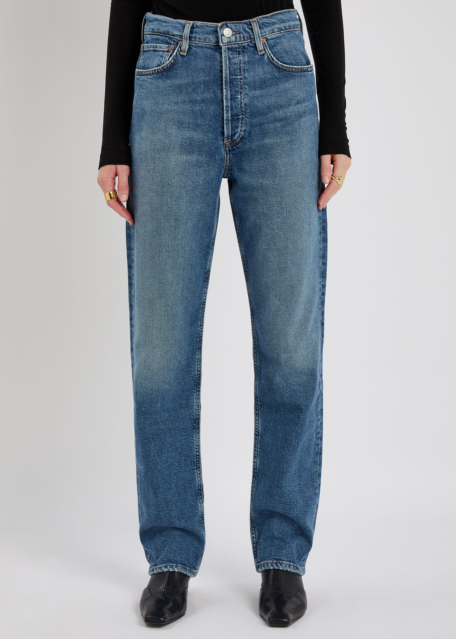 Agolde 90s Pinch Waist Straight-leg Jeans In Blue