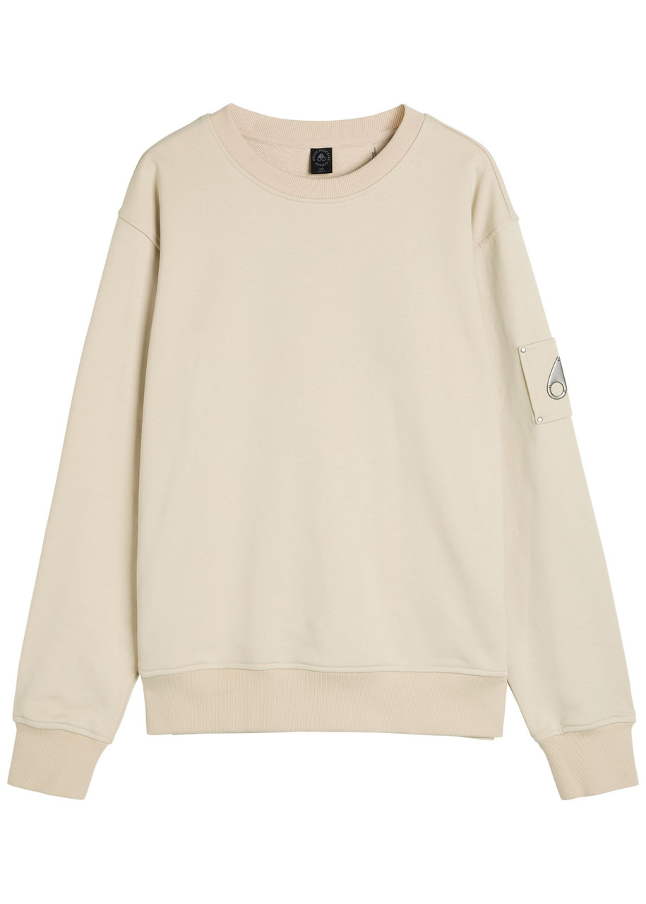 Moose Knuckles Hartsfield Logo Cotton Sweatshirt In Neutral