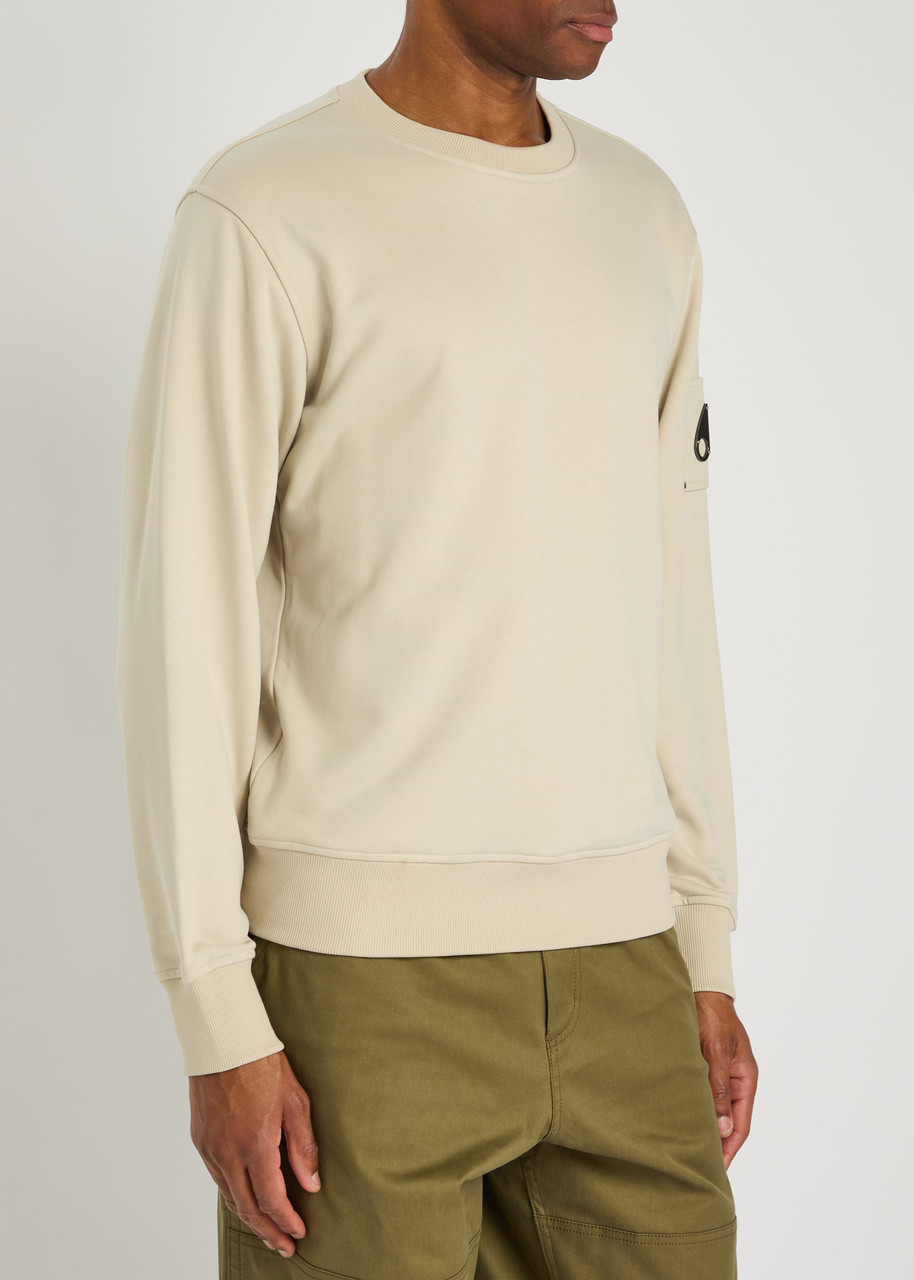 Moose Knuckles Hartsfield Logo Cotton Sweatshirt In Neutral