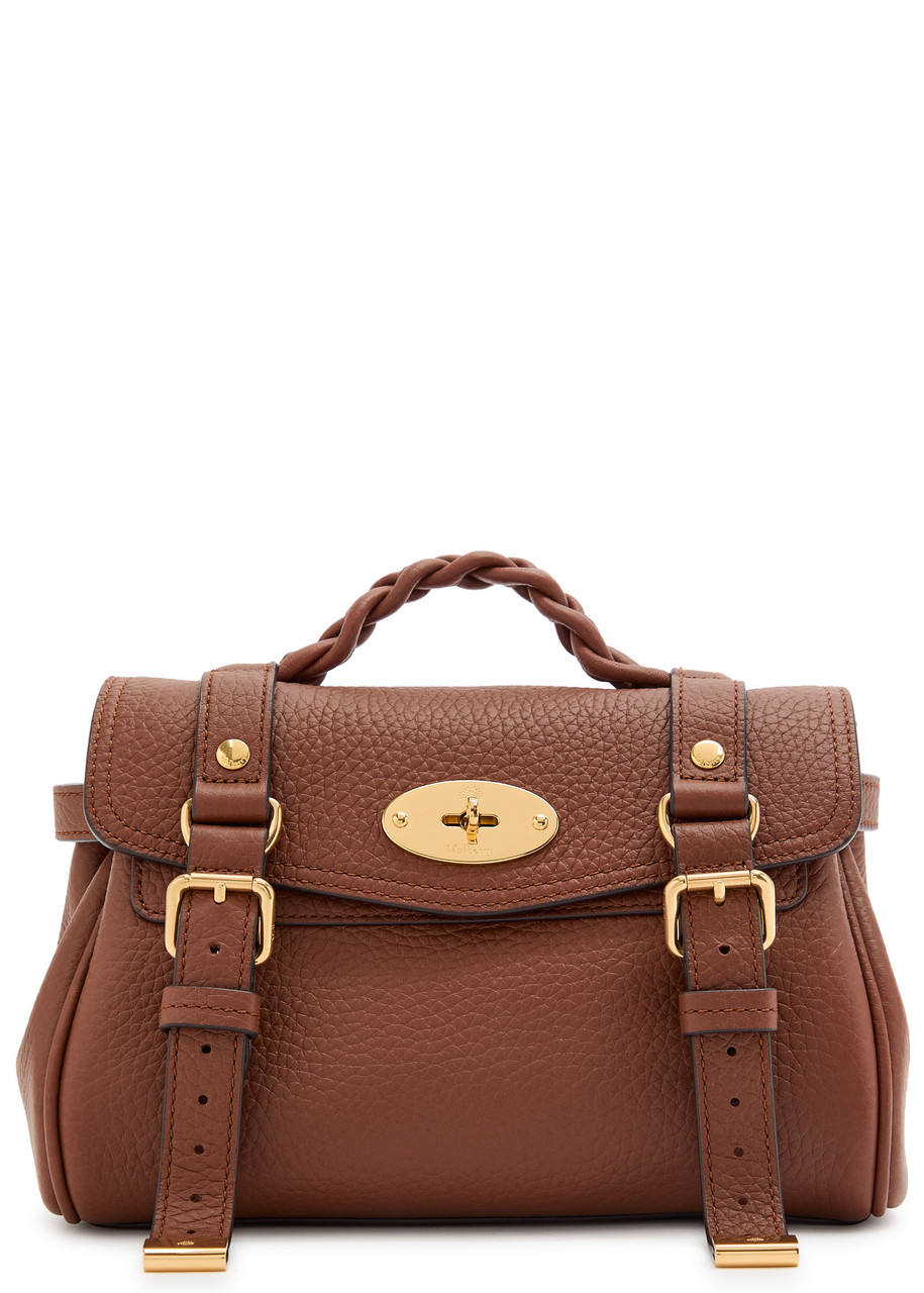 Mulberry Mini Alexa Grained Leather Cross-body Bag In Brown