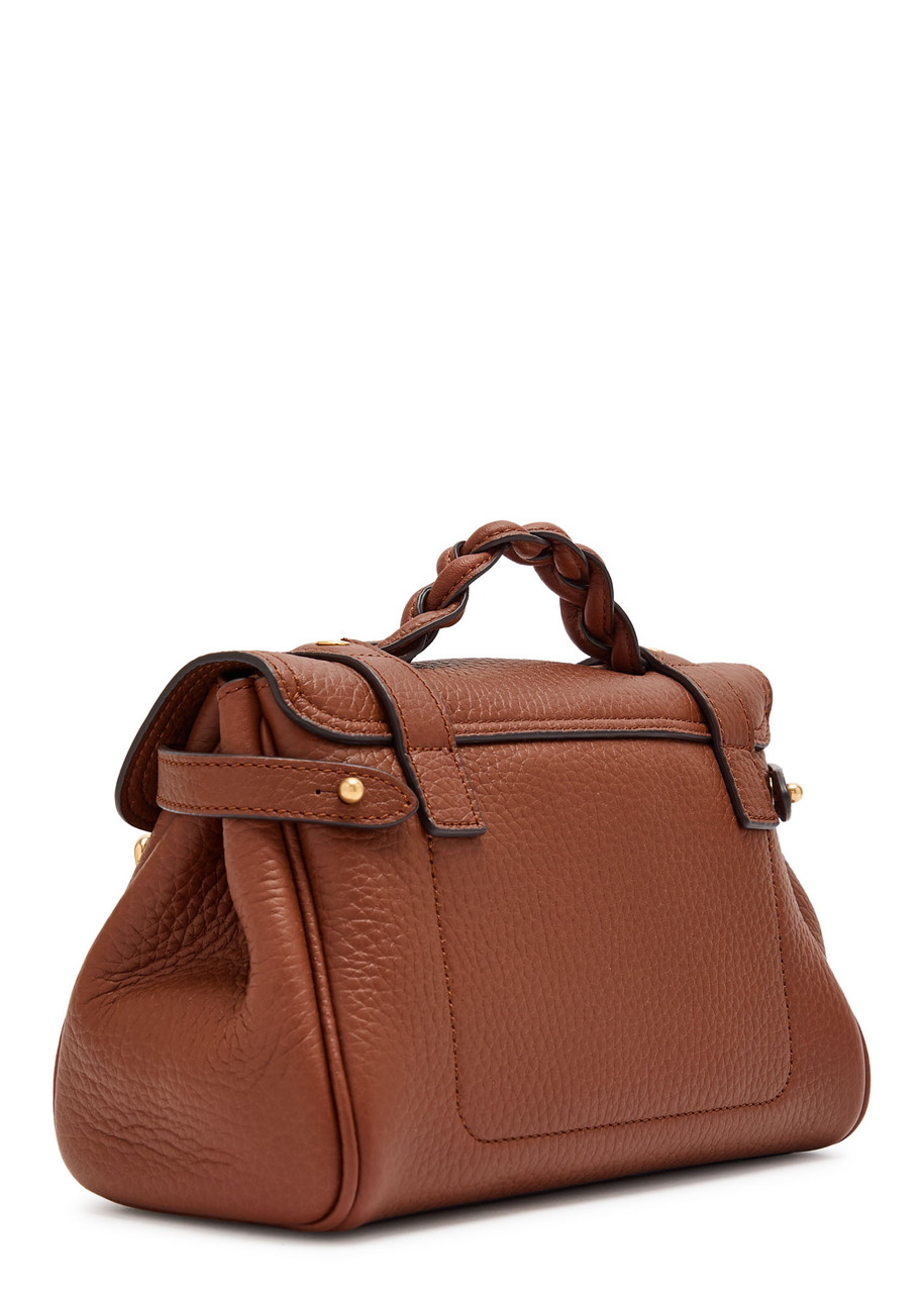 Mulberry Mini Alexa Grained Leather Cross-body Bag In Brown