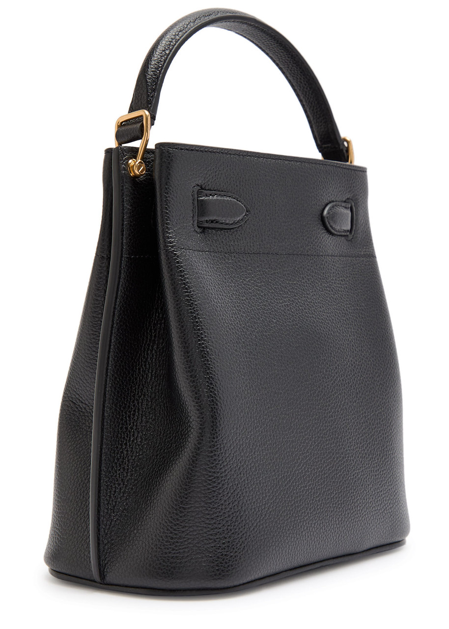 Mulberry Islington Grained Leather Bucket Bag In Black