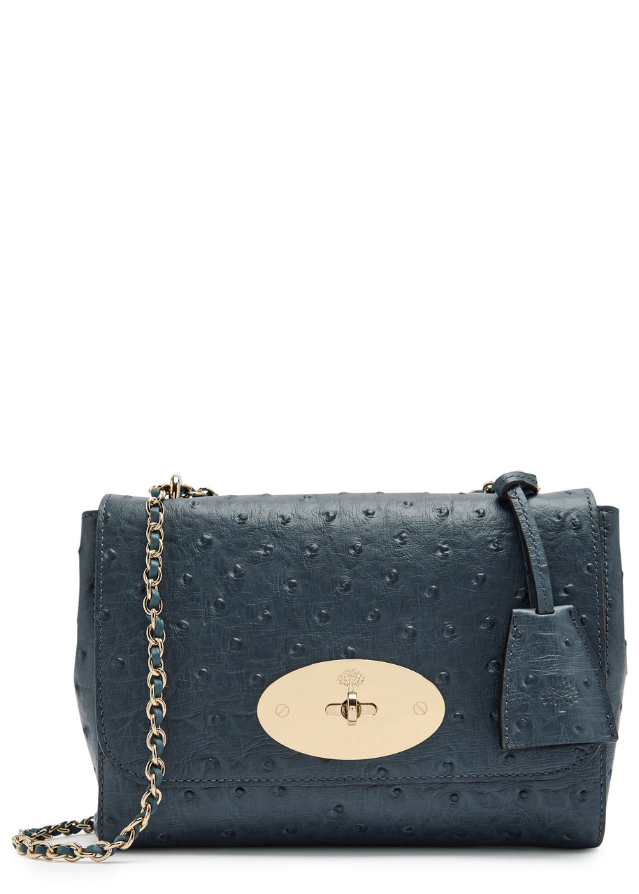 Mulberry Lily Dot-embossed Leather Shoulder Bag In Blue