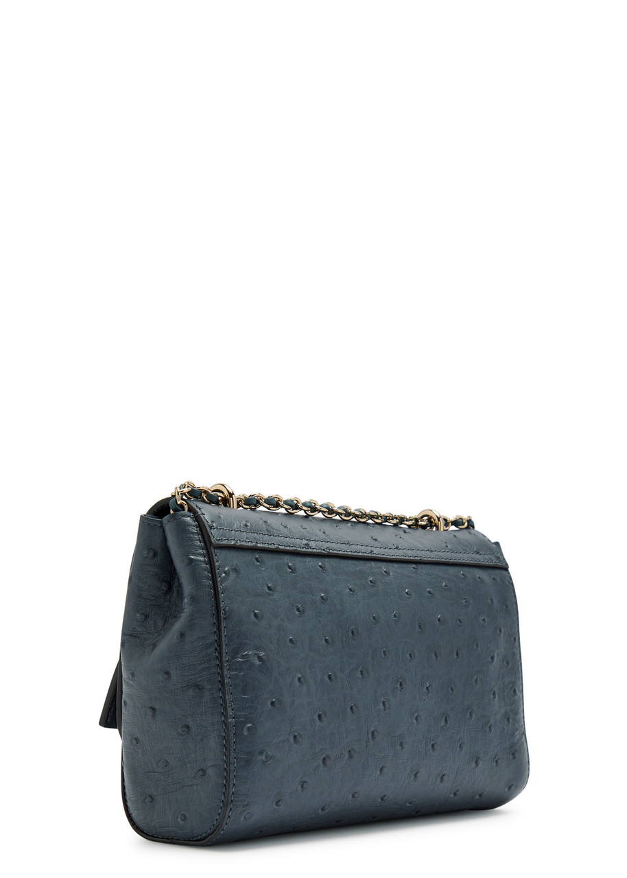 Mulberry Lily Dot-embossed Leather Shoulder Bag In Blue