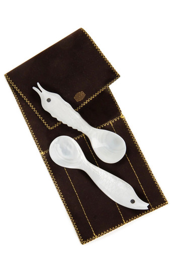 Gohar World Mother of Pearl Sea Creatures Spoons - Set of Two