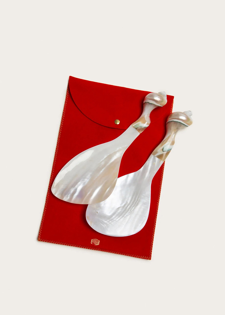  Gohar World Mother Of Pearl Salad Servers - Set Of Two 