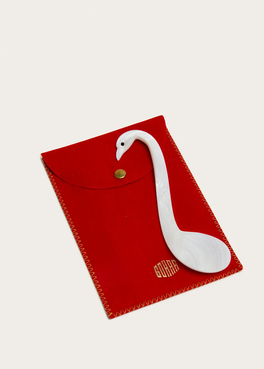  Gohar World Mother Of Pearl Swan Spoon 