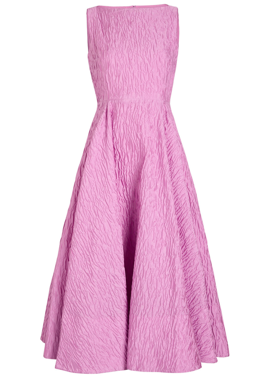 Roksanda Tera Cloqué Midi Dress In Pink