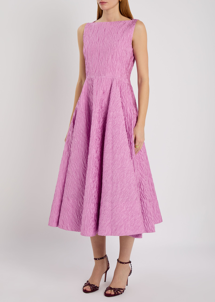 Roksanda Tera Cloqué Midi Dress In Pink
