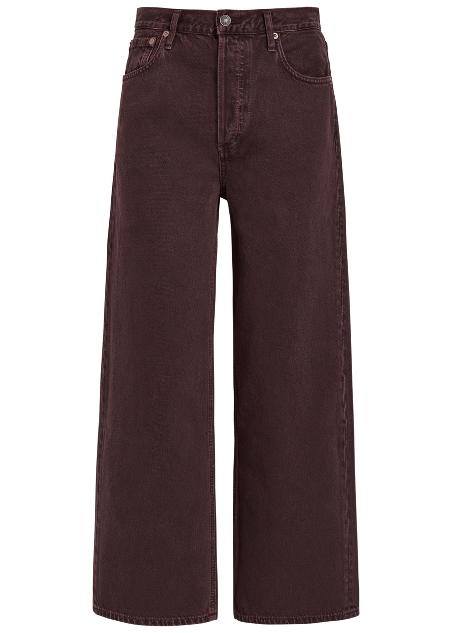 Agolde Ren Wide-leg Jeans In Brown