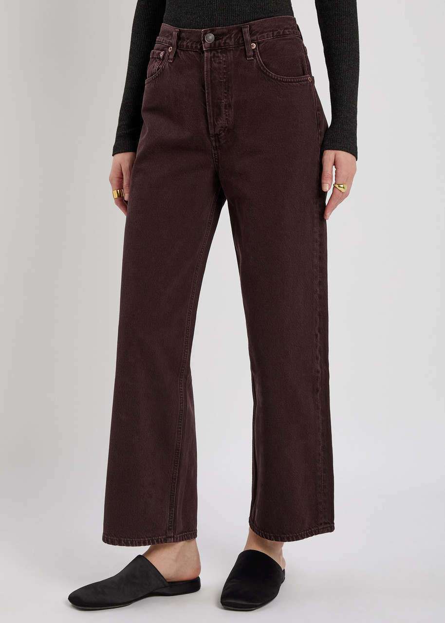Agolde Ren Wide-leg Jeans In Brown