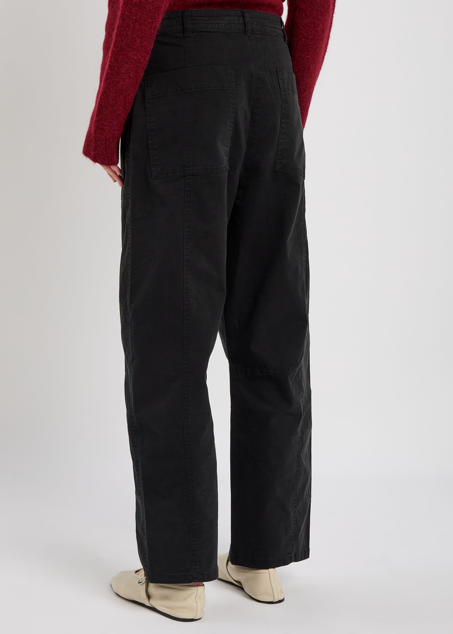 Rails Lunar Barrel-leg Stretch-cotton Trousers In Black