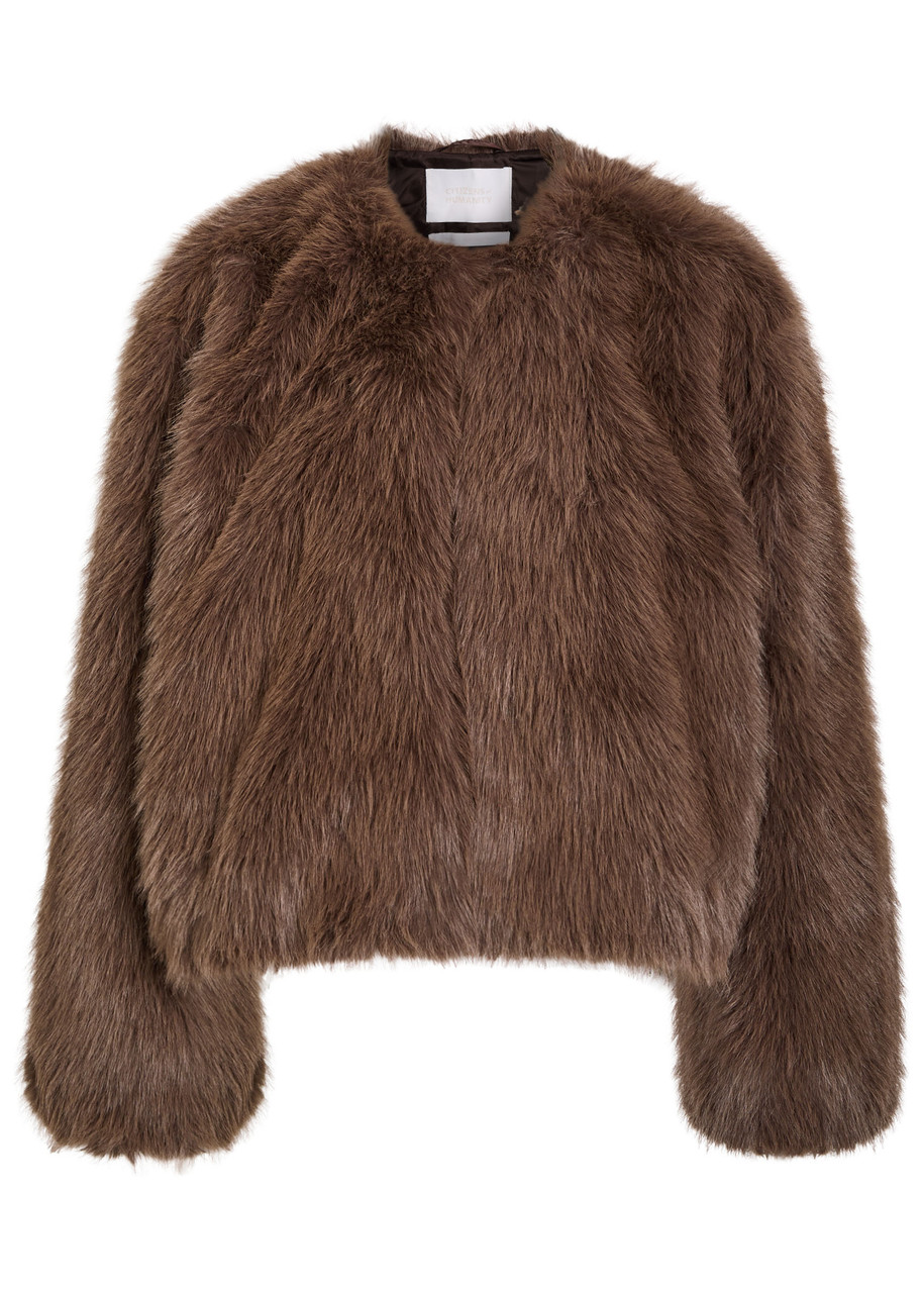 Citizen Of Humanity Citizens Of Humanity Esme Faux Fur Jacket In Brown