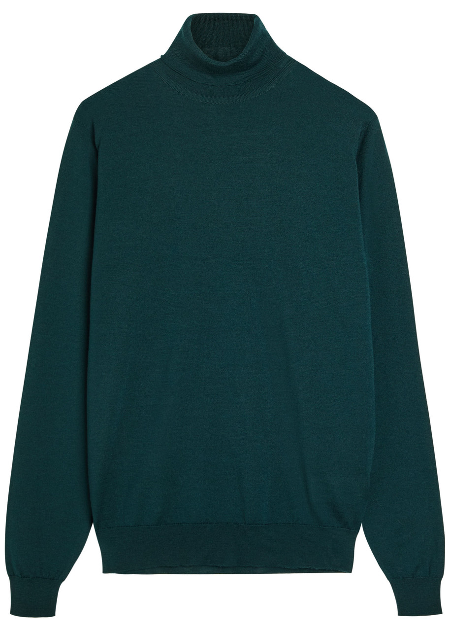 John Smedley Cherwell Merino Wool Jumper - Dark Green - S