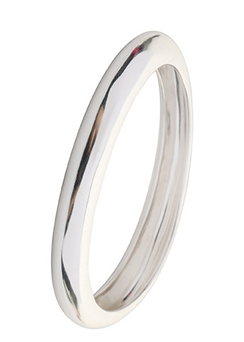  Dinosaur Designs Rock Wishbone Thin Bangle - Silver - One Size 