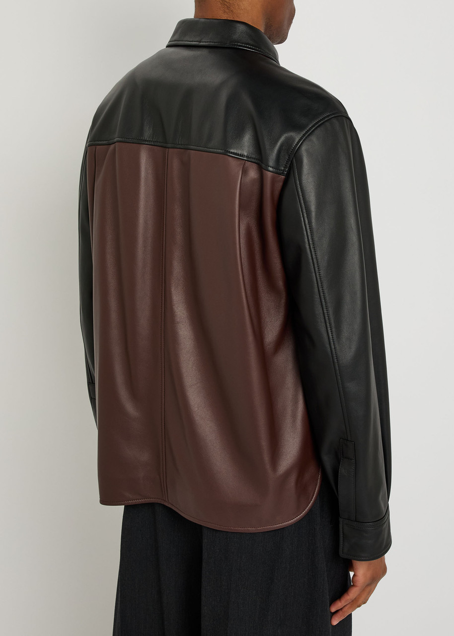 Loewe Colour-block Leather Overshirt - Black - 46 (it46 / S) 