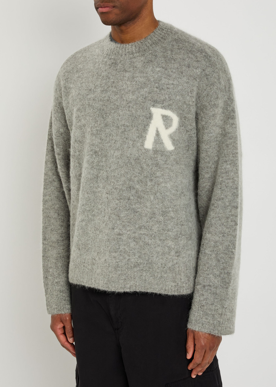 Represent Logo Brushed Alpaca-blend Jumper - Grey - S 