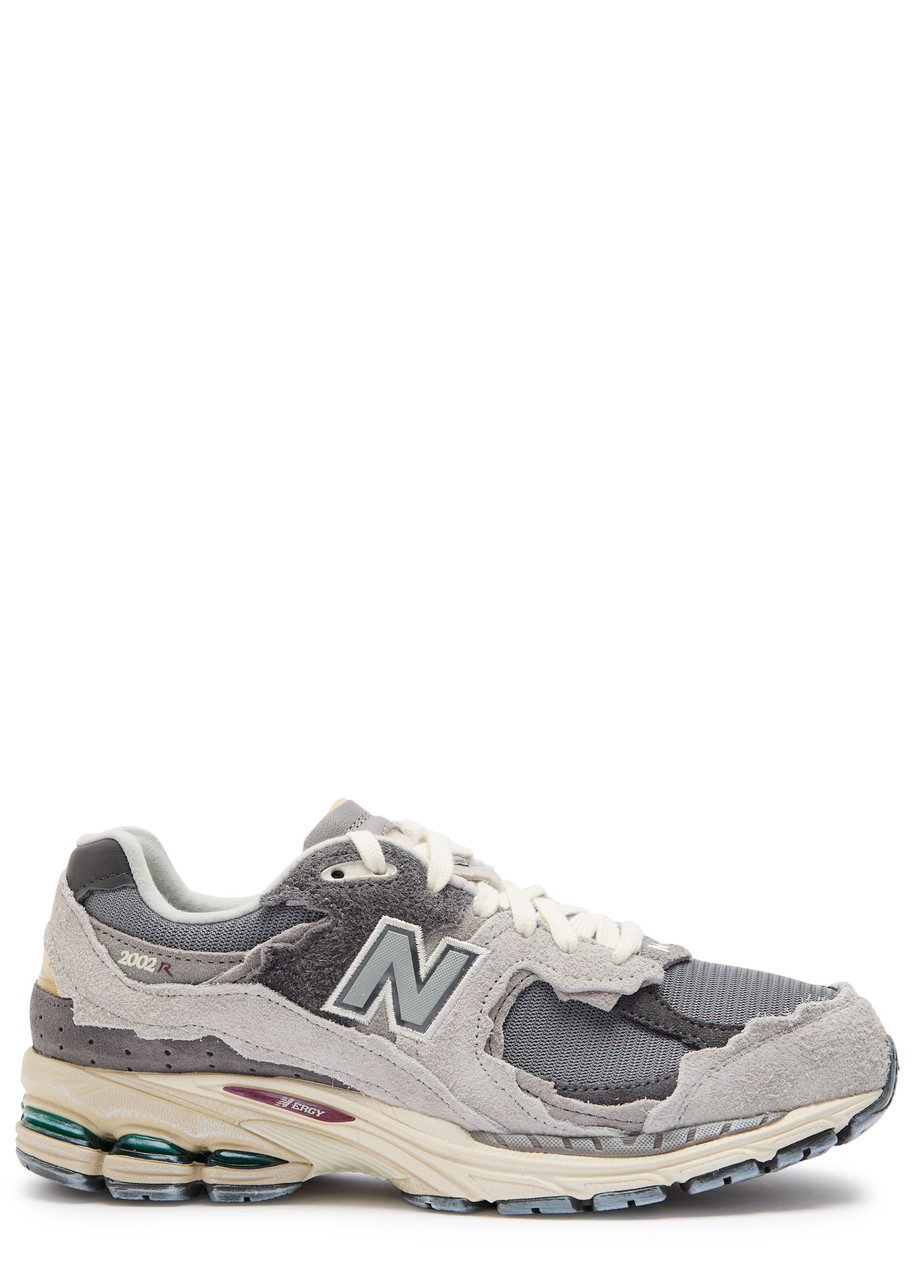 New Balance 2002r Panelled Brushed Suede And Mesh-knit Sneakers In Gray