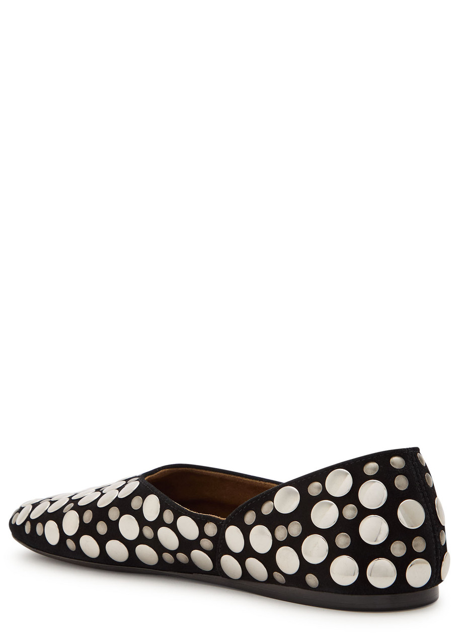 Khaite Jane Stud-embellished Leather Ballet Flats In Black