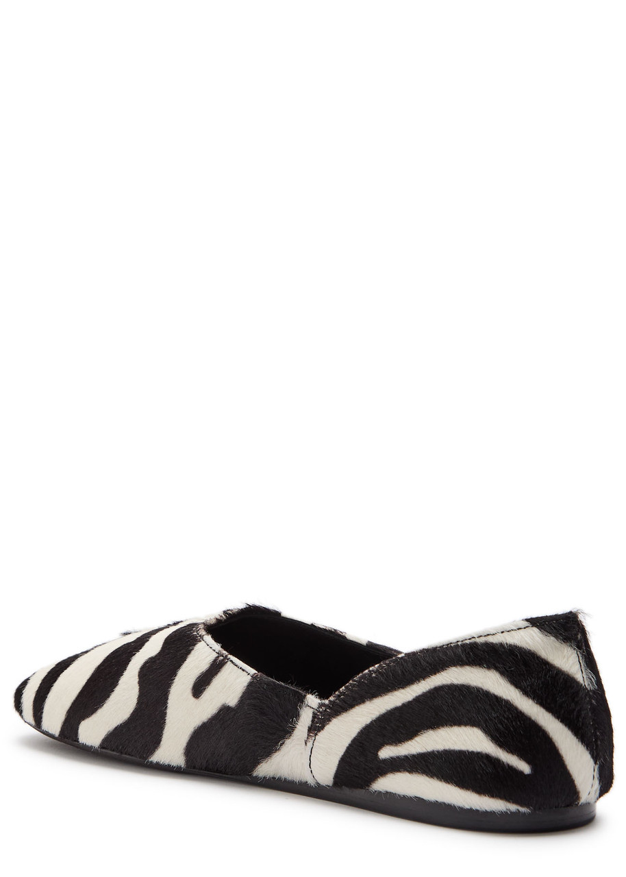 Khaite Jane Zebra-print Calf Hair Ballet Flats In Multi