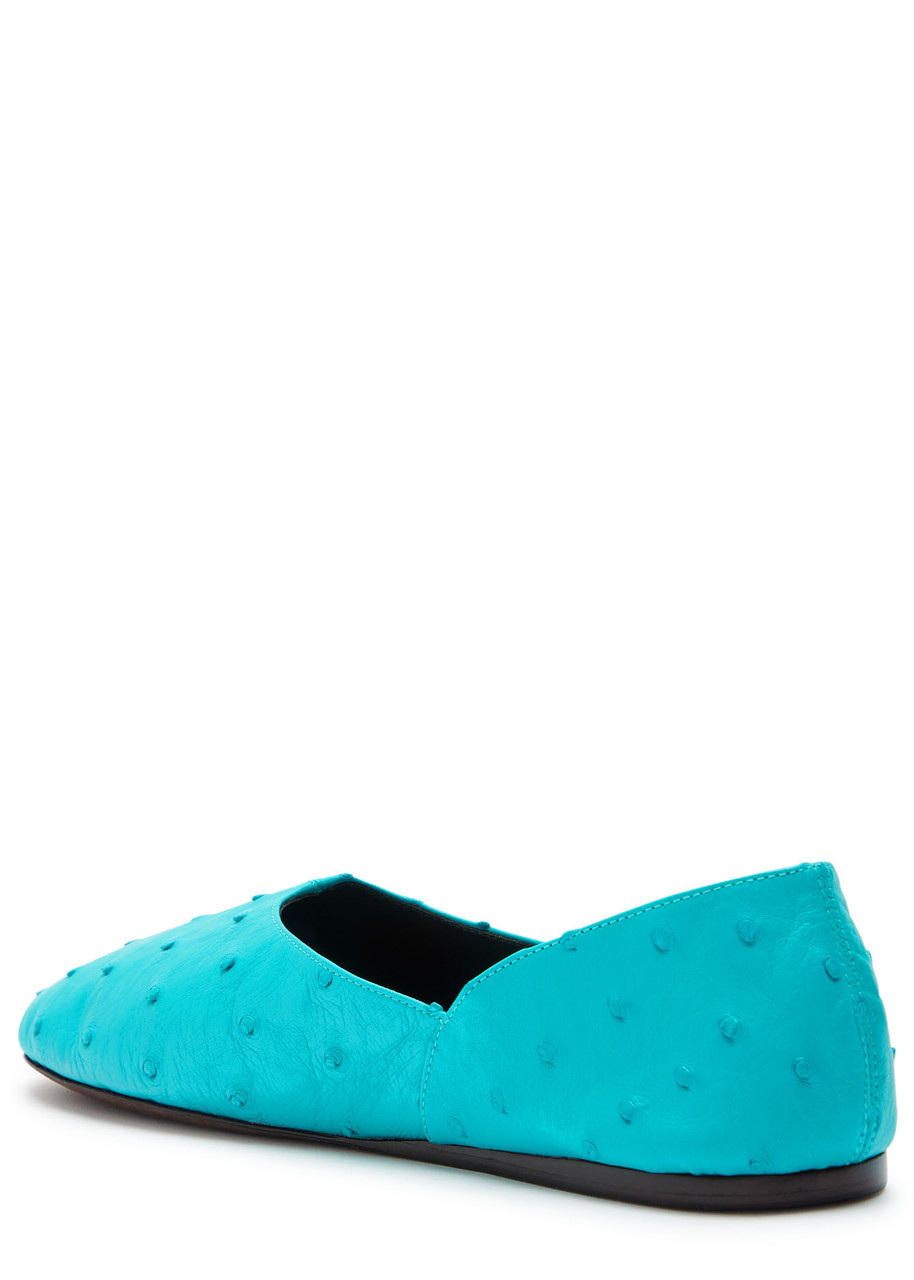 Khaite Jane Dot-embossed Leather Ballet Flats In Blue