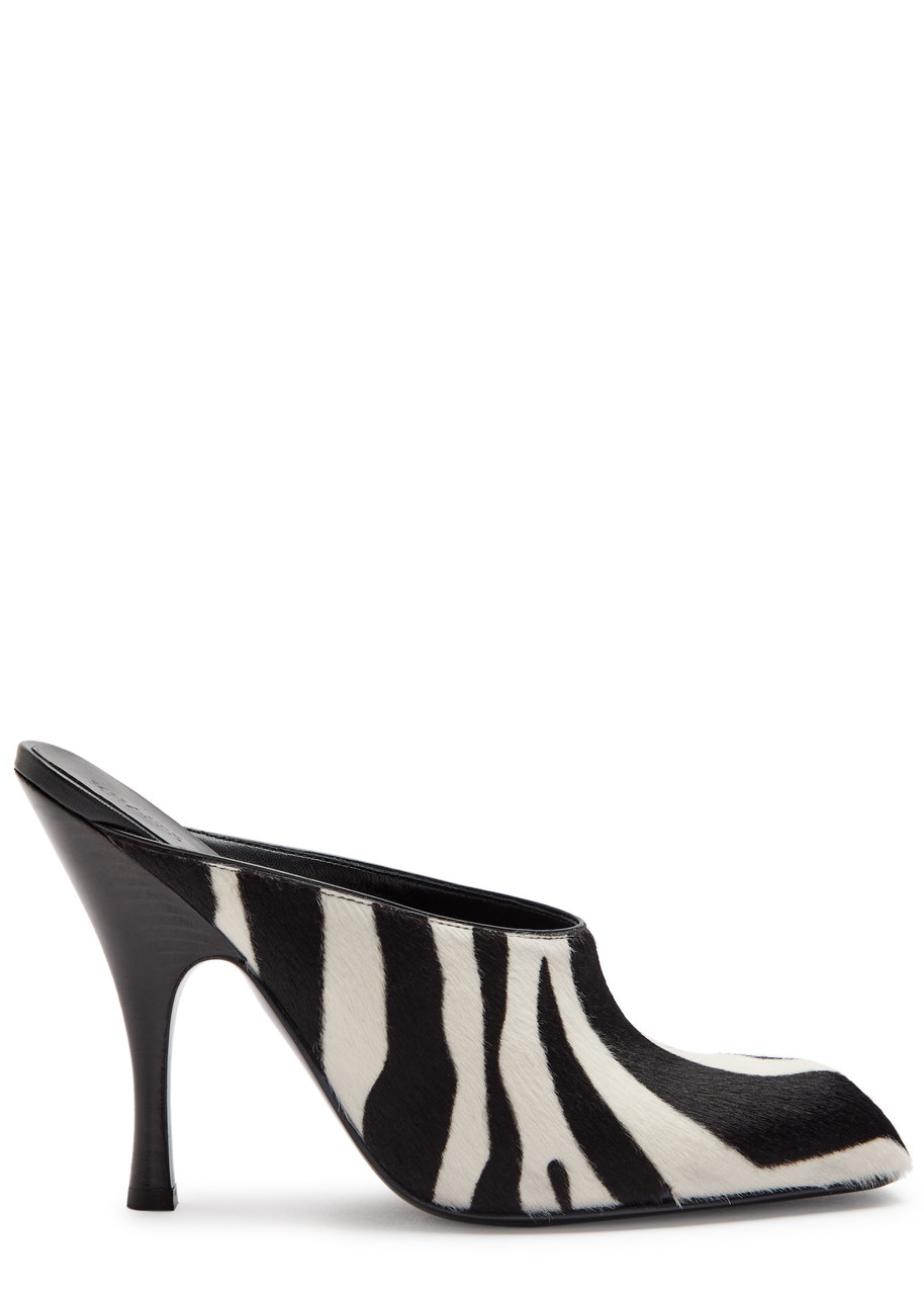 Khaite Colt 100 Zebra-print Calf Hair Mules In Multi
