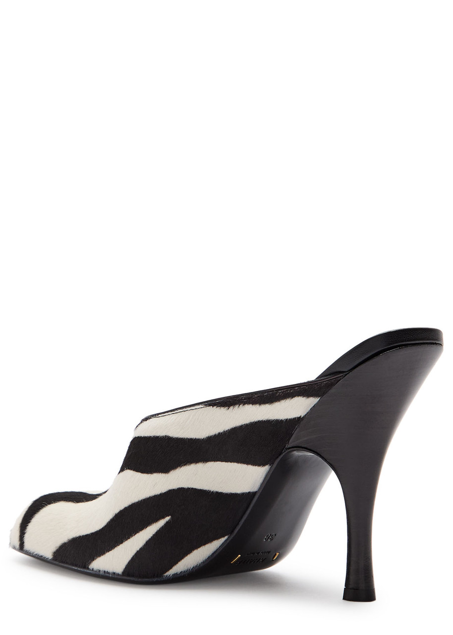 Khaite Colt 100 Zebra-print Calf Hair Mules In Multi